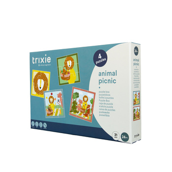 Puzzle Kształtów – Piknik ze Zwierzątkami, 4w1 Trixie Baby