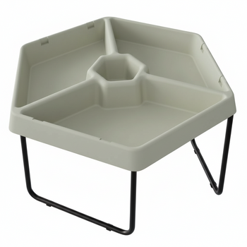 MASTERKIDZ Sześciokątny Stolik Do Zabawy Piaskiem i Wodą 3 Komory Regulowana Wysokość