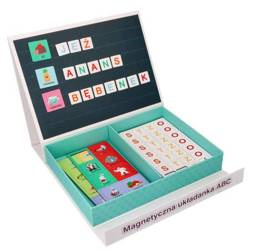 Adam Toys Magnetyczna układanka ABC z literkami i obrazkami
