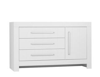 Komoda 3-szuflady + 1-drzwi Biała Pinio Calmo