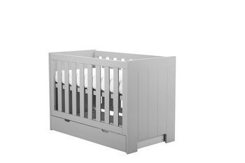 Łóżeczko z szufladą 120x60 Szare Pinio Calmo