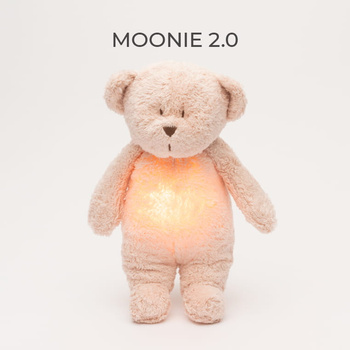 MOONIE Szumiący Miś Organic z lampką Rose 2.0