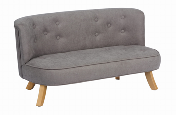 Kanapa Dziecięca Welurowa Szara "Misiaczkowa"