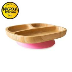 ECO RASCALS Miseczka/Talerzyk Trójdzielny bambusowy z różową przyssawką