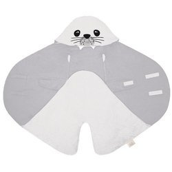 Baby Bites Otulacz 70x34 Foka biały