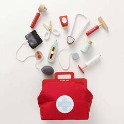 Drewniany zestaw lekarza, zabawka dla dzieci, odgrywanie ról, Le Toy Van