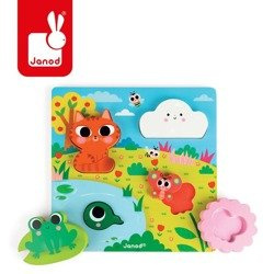 Janod Układanka drewniana 3D Zabawa w chowanego Natura