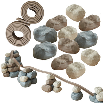 MASTERKIDZ Elastyczny Tor Kulkowy + Gumowe Kamienie Konstrukcyjne 42 el.