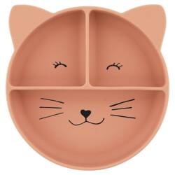 Silikonowy Talerz Trójdzielny z Przyssawką - Kot
