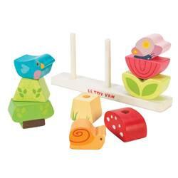 Drewniana układanka ogród, kolorowa nakładanka dla dzieci, Le Toy Van
