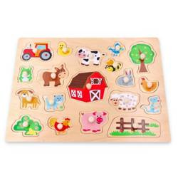 Lelin Drewniana duża układanka na Wsi