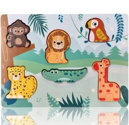 Adam Toys Układanka dotykowa 3D Zwierzęta z safari