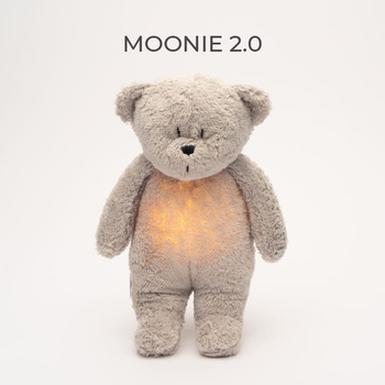 MOONIE Szumiący Miś Organic z lampką Grey 2.0