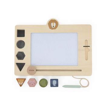 Drewniana tablica do rysowania z kolorowymi pieczątkami Trixie Baby