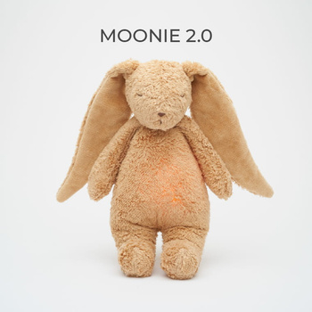 MOONIE Szumiący Króliczek Organic z lampką Cappuccino 2.0