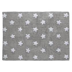 Lorena Canals Dywan bawełniany Grey Stars White 120 x 160 cm