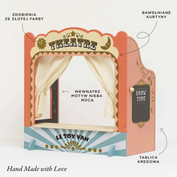 Drewniany teatr lalek zabawka dla dzieci pacynki odgrywanie ról  Le Toy Van