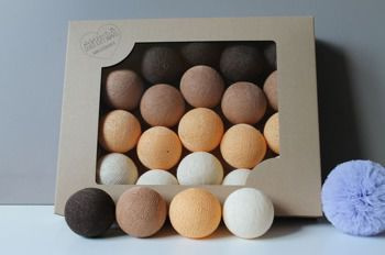 Świecące kule COTTON BALL zestaw Jesienna Czekolada