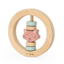 Drewniana okrągła grzechotka - Kot Trixie Baby