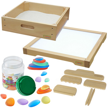 MASTERKIDZ Rama Sensoryczna - Panel LED + Zestaw Akcesoriów Do Zabawy w Piasku