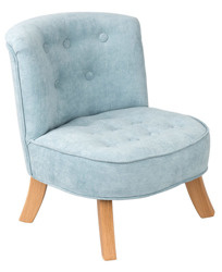 Fotelik Dziecięcy Welurowy Brudny Błękit