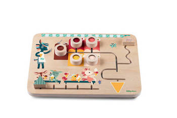 LILLIPUTIENS Drewniana tablica manipulacyjna labirynt sensoryczny Lodziarnia 18 m+