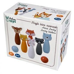 Adam Toys Drewniane kręgle leśne zwierzątka