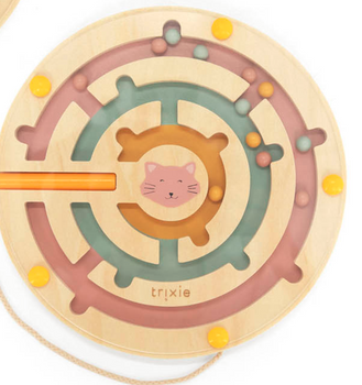 Drewniany okrągły labirynt magnetyczny – Kot Trixie Baby